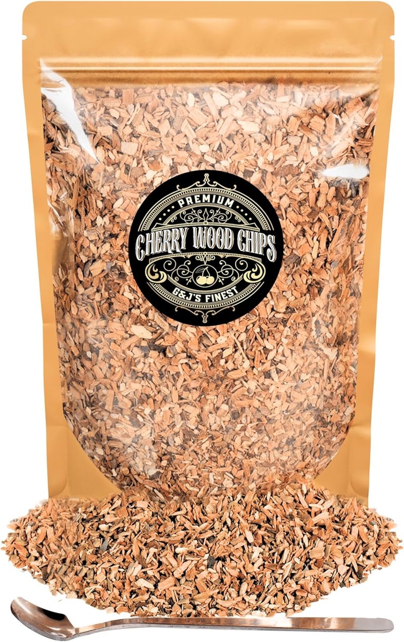 G Js Finest Cherry Wood Chips for Cocktail Smoker; Smoked Whiskey/Bourbon/Old Fashioned Drinks - Extra Fine Sawdust Shavings for Cocktail Smoking Guns, Smoke Box, BBQ - 5oz Gift Bag & Spoon By G&J's Finest - Image 1